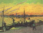 Vincent Van Gogh Coal Barges (nn04) oil painting reproduction